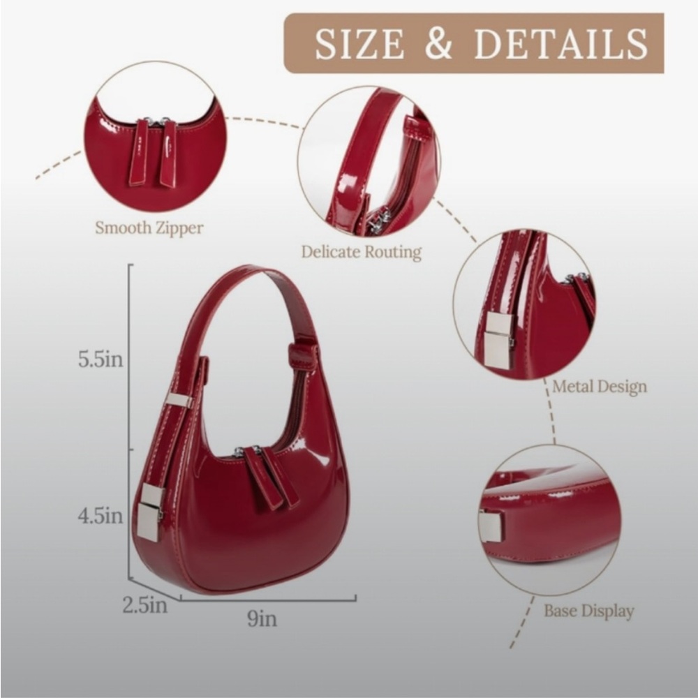 Elegant Red Women's Bag - Picture 6 of 9